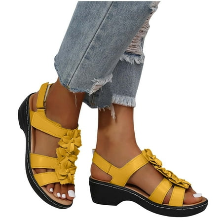 

Arch Support Wedges Sandal for Women Summer Flip Flops Thick Heel Slippers Platform Flip Flops Shoes