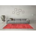 thumbnail image 3 of Ahgly Company Machine Washable Indoor Square Patchwork Red Transitional Area Rugs, 3' Square, 3 of 4
