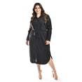 thumbnail image 1 of Vestido camisero con moño Roman Fashion /Tallas Extras, 4341 (Negro) negro 38, 1 of 5