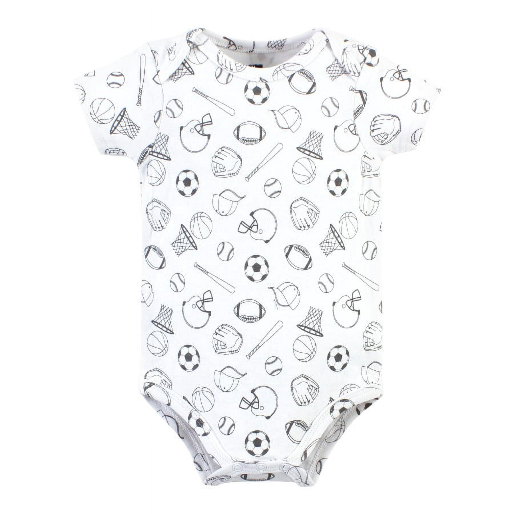 Hudson Baby Short Sleeve Bodysuits, 5-Pack, Newborn- 24 Months