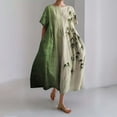 thumbnail image 2 of Ruyang Women Casual Loose Boho Floral Dress with Pockets Short Sleeve Long Maxi Summer Beach Swing Dress Floral Beach Dresses for Women, 2 of 4