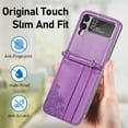 thumbnail image 5 of Galaxy Z Flip 4 Case, TECH CIRCL Lightweight Slim PU Leather Durable Bumper Case Card Slots Holder Cover with Crossbody Shoulder Strap Wallet Case for Samsung Galaxy Z Flip 4 6.7 inch 2022, Purple, 5 of 8