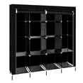 thumbnail image 6 of Tcbosik 67"H Portable Closet with Cover, Heavy Duty Clothing Rack with Side Pockets, Storage Shelves and Hanging Rods, Easy Assembly, Black, 6 of 8