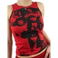 thumbnail image 2 of xiaxaixu Camisole Courte d'Été pour Femmes, Col Rond Imprimé Sans Manches, 2 of 8