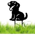 thumbnail image 4 of Siluetas de perros cachorros de arte de la corte, animales piadosos, decoraciones de jardín, tarjeta de jardín acrílica, perro hueco negro, decoración de jardín, silueta artística, 4 of 5