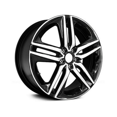 Aluminum Wheel - Slow Machined and Black - 19 x 8 Inch - 55mm Offset - Compatible with 2016 - 2017 Honda Accord