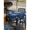 thumbnail image 5 of Outdoor Tablecloth with Umbrella Hole for Patio/Picnic/Party/Camping, Navy Blue Dinosaur Waterproof Table Cloth Square Cover Washable, Stars Palm Trees Mountain Modern Art (54"x 54"), 5 of 8
