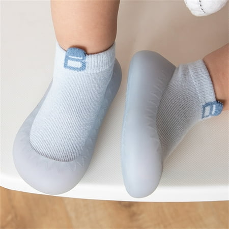 

eczipvz Baby Shoes Boys Girls Socks Shoes Toddler WarmThe Floor Socks Non Slip Prewalker Shoes Toddler Slip on Boy (Blue 5.5 )