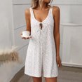 thumbnail image 1 of LOVZFMLL Combinaison Pyjama Sans Manches à Imprimé Floral pour Femmes, Short, Blanc, P, 1 of 4