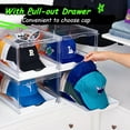 thumbnail image 4 of 2 Pack Hat Organizer for Baseball Caps, Clear Hats Holder Box with Drawer, Large Cap Storage with Sliding Tray, Stackable Rack Display Case with Magnetic Door, Each Holds 12 Hats, 4 of 7