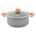 thumbnail image 1 of Cacerola Olla HUDSON 28cm Aluminio Forjado espesor 4mm Antiadherente Granito con Tapa cristal, 1 of 9