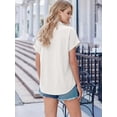 thumbnail image 3 of MOYIKO Short Sleeve Summer Tops for Women Casual Button Down Shirts Solid Business Work Blouses, 3 of 7