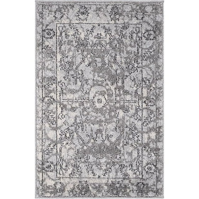 Unique Loom La Jolla Abstract Border Rug 2' 2 x 3' Rectangle Gray/Silver
