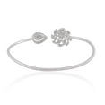 thumbnail image 2 of Real 1.05 cts Diamond Pave Cuff Bangle Bracelet Solid 18k White Gold Jewelry New, 2 of 4