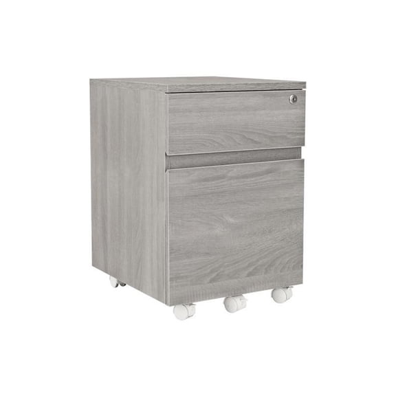 Belen Kox Rolling two Drawer Vertical Filing Cabinet with Lock and Storage, Grey