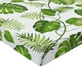 thumbnail image 2 of Ambesonne Leaf Fitted Sheet, Swirls Palm Banana Trees, King Size, Pale Green, 2 of 3