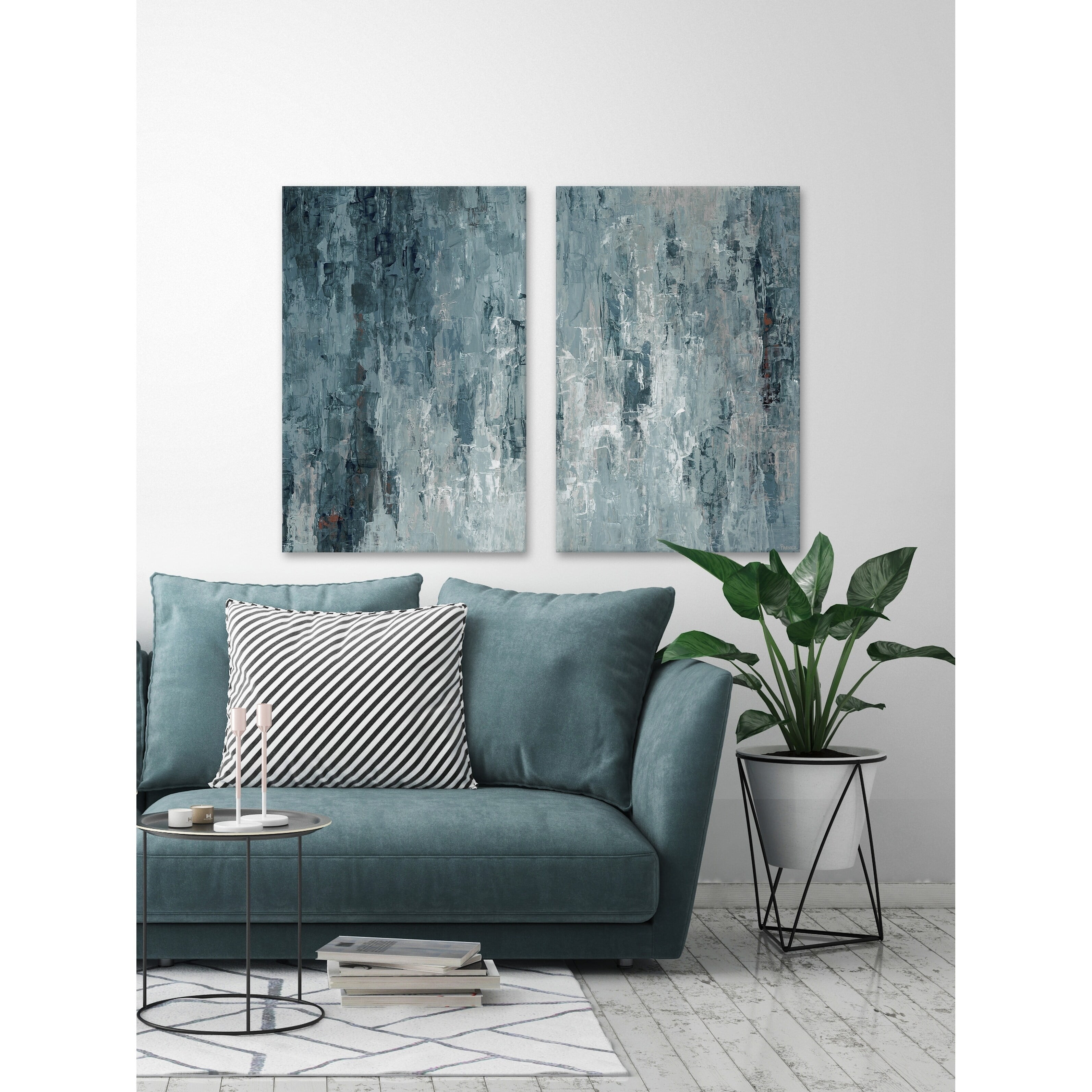 Tainted Dark Blues Diptych