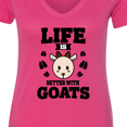 thumbnail image 4 of Inktastic Life is Better with Goats Women's V-Neck T-Shirt, 4 of 5