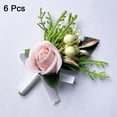 thumbnail image 2 of 6 piezas de boutonnières rosas para hombres, novios, padrinos y novias, 2 of 7