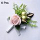 thumbnail image 2 of 6 piezas de boutonnières rosas para hombres, novios, padrinos y novias, 2 of 7
