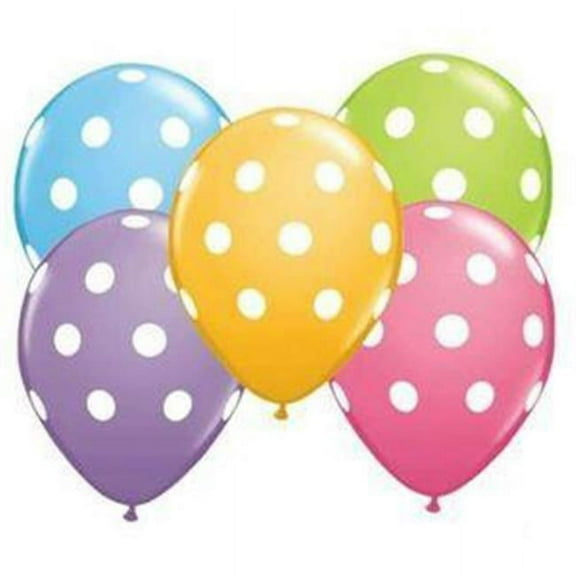11 inch Qualatex Big Polka Dots - Special Assortment Latex Balloons (50 Pack) - Party Supplies Decorations