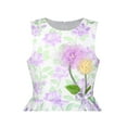 thumbnail image 6 of Girls Dress Purple Floral Big Swing Round Neck Party Classic Sleeveless 10 Years, 6 of 7