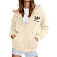 thumbnail image 2 of Christmas Heavyweight Zip Up Hoodies for Women 2025 Long Sleeve Holiday Hooded Sweatshirt with Pockets Jacket Coat, 2 of 6
