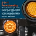 thumbnail image 2 of 8PC 2" Round 10 LED Light [2 in 1 Reflector] [Polycarbonate Reflector] [10 LEDs] [D.O.T. Certified] [2 Year Warranty] Side Marker Light for Trucks and Trailers - Amber, 2 of 8
