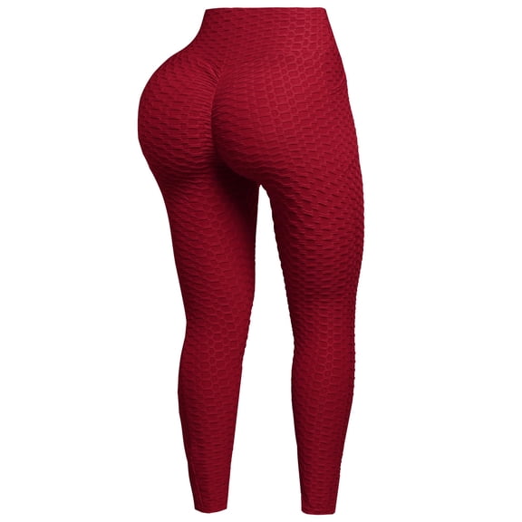 FashionOutfit Women's High Waist Ruched Butt Lifting Stretchy Booty Tummy Control Leggings