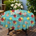 thumbnail image 4 of Pioneer Flower Floral Print Pattern Round Tablecloth 60 X 60 Inch, Wrinkle Resistant Wipeable Table Cloth for Kitchen Dining Picnic Patio Party, 4 of 6