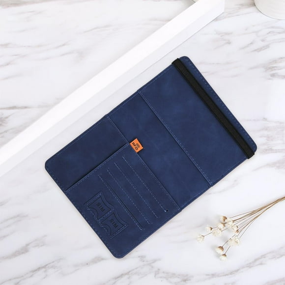 Porta pasaportes portátil Colcomx Estuche para tarjetas con Azul Cubierta de pasaportes