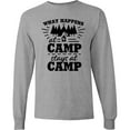 thumbnail image 3 of Inktastic What Happens at Camp Stays at Camp with Tent and Woods Long Sleeve T-Shirt, 3 of 5