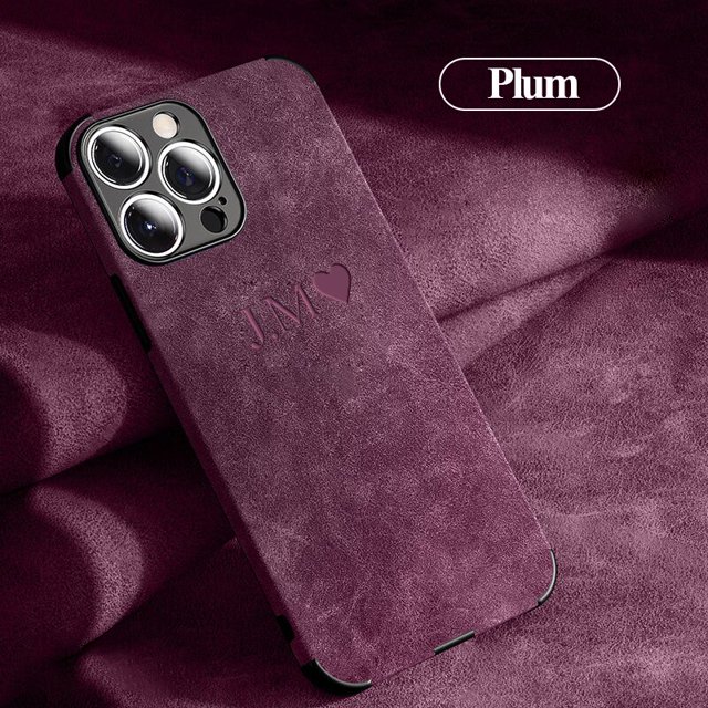 Funda personalizada de piel de cordero con letras para iPhone, funda a prueba de golpes para iPhone 13, 12, 11 Pro Max, 13 14 Pro Max, 11