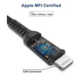 thumbnail image 1 of Cable cargador USB C a Lightning de 10 pies, certificado Apple MFI par, 1 of 2