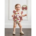 thumbnail image 6 of Rovasas Baby Girl Romper Flying Sleeve Lobster Print Jumpsuit Headband, 6 of 9