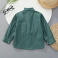 thumbnail image 5 of Kiijoy Toddler Boys Solid Long Sleeve Shirt Casual Neck Button Down Pocket Shirt, 5 of 5