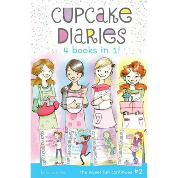 Pre-Owned Cupcake Diaries 4 Books in 1! #2: Katie, Batter Up!; Mia's Baker's Dozen; Emma All Stirred Up!; Alexis Cool as a Cupcake (Hardcover) 148146020X 9781481460200