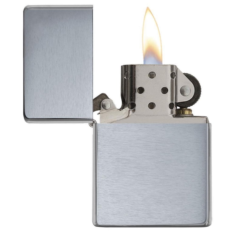 Zippo, Windproof Lighter, Vintage Brushed Chrome, w/o Slashes 
