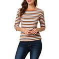 thumbnail image 1 of INSPIRE CHIC T-Shirt pour Femme Fête des Mères Non Doublé Col Rond Manches au Coude Coupe Ajustée Décontracté TP Multicolore Blanc, 1 of 8