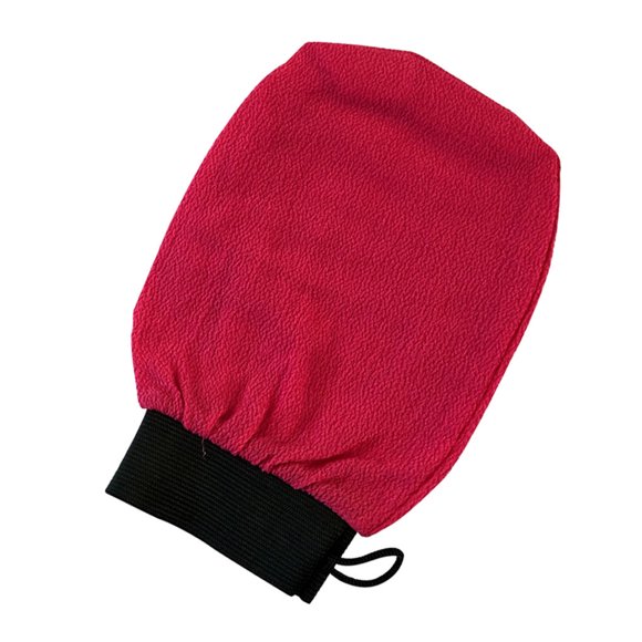 Inteprter Guante de baño exfoliante para eliminar la piel muerta, ducha, cuerpo, espalda, pierna, brazo, toalla para frotar, masaje, exfoliante, Juegos de accesorios de baño Rosa roja Inteprter HA005006-04