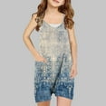 thumbnail image 2 of Odeerbi 5-13 Years Kids Girls Summer Shorts Jumpsuit Retro Print Camisole Romper Casual Breathable Comfortable Suspender Overalls Bib Overall Shorts, 2 of 4
