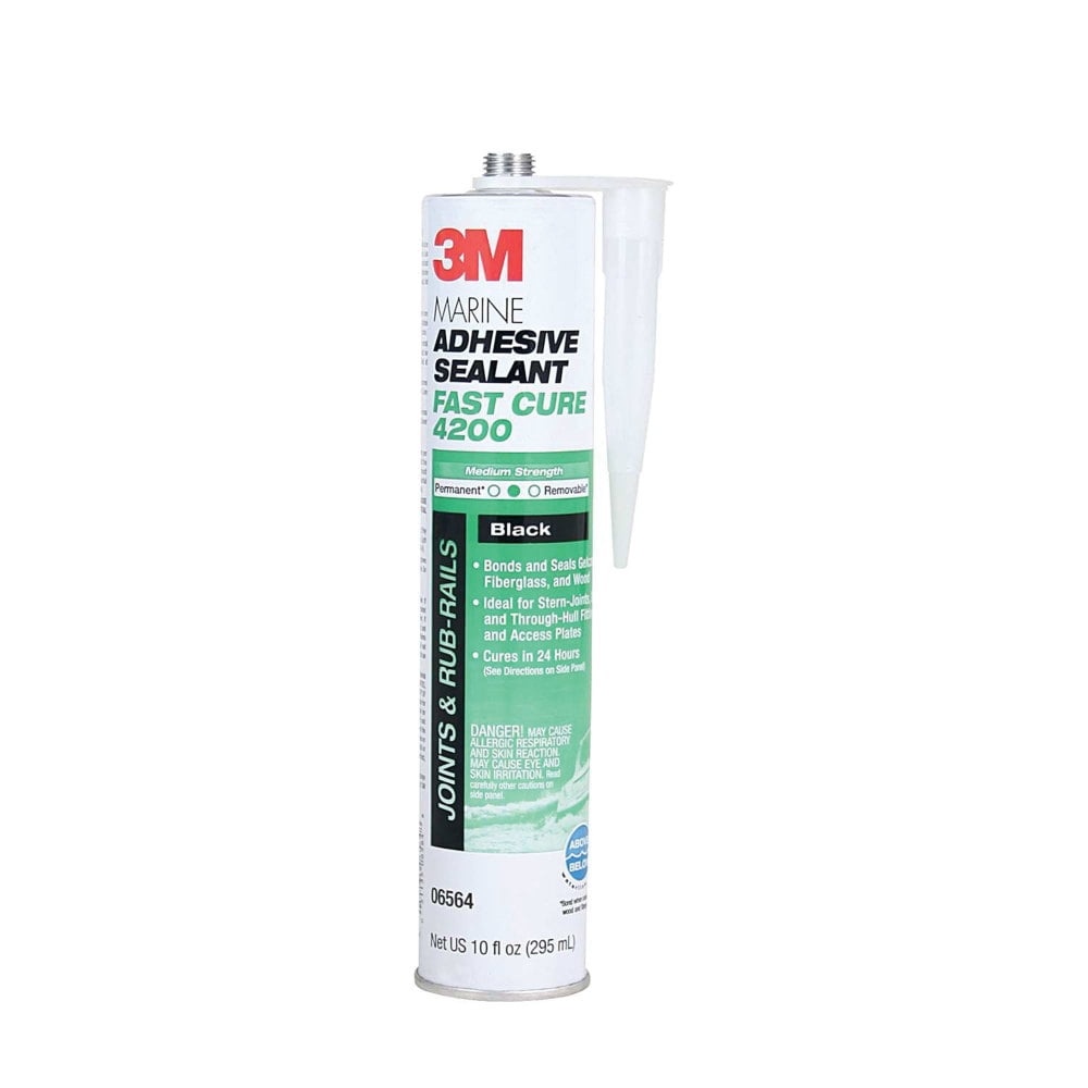 3M 06564 Marine Adhesive/Sealant Fast Cure 4200, Black / 1/10 Gallon