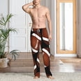 thumbnail image 6 of Lsque Brown Football On Black Print Men's Pajama Pants, Lounge Pant - Comfortable Home Wear,Elastic Waistband, Stylish Design-Medium, 6 of 9