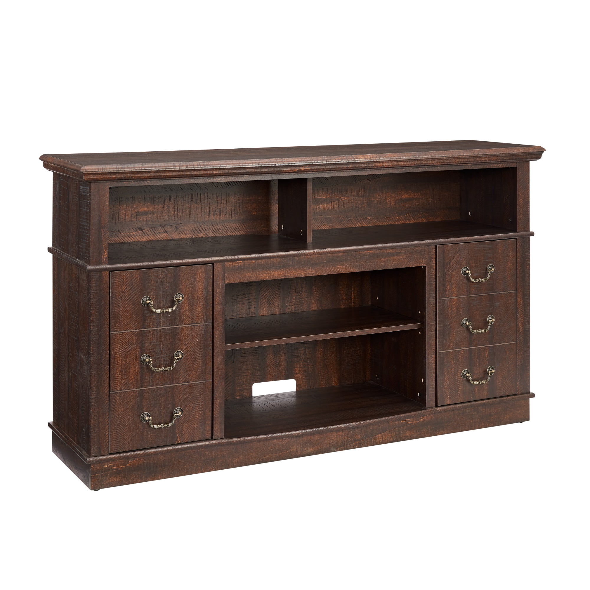 Retro TV Stand with Storage for TVs up to 65", Mid Century Modern TV Stand & Entertainment Center with Shelf, TV Stand for Media, TV Console Table for Living Room Espresso 60"W*15.75"D*34.25"H