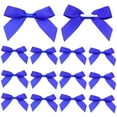 thumbnail image 6 of 50 Pcs Gift Wrap Bows Premium Satin Ribbon Bows 2.5 Inch Craft Bows for Gift Wrapping DIY Treat Bags Holiday Gifts Bag Party Decorations, Wedding Decor Christmas Birthday Presents, Blue, 6 of 6