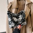 thumbnail image 4 of Bolso de hombro retro de lona con cerrojo para mujer, bolso de mano con estampado floral y cuentas Hugtrwg Para estrenar, 4 of 9