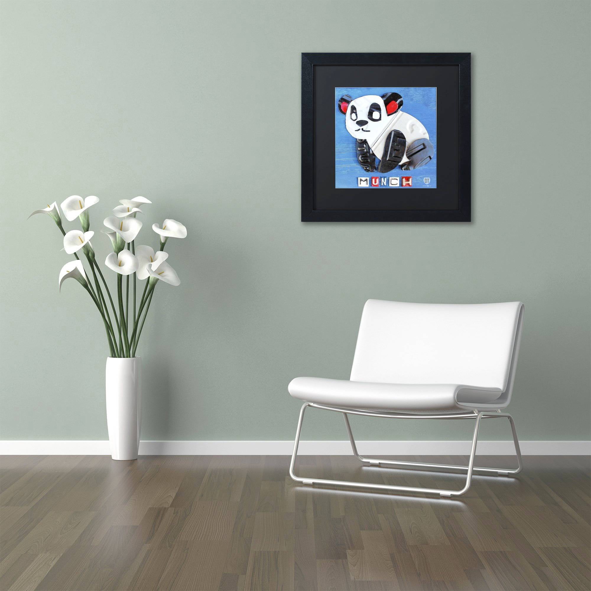 Trademark Fine Art 'Munch the Panda' Canvas Art by Design Turnpike, Black Matte, Black Frame