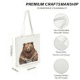 thumbnail image 3 of COMIO Canvas Tote Bag, Animal Design, Heavy Duty Gusseted, for Shopping, Grocery, Laptop, School Books (T-BEAR-XL), 3 of 5