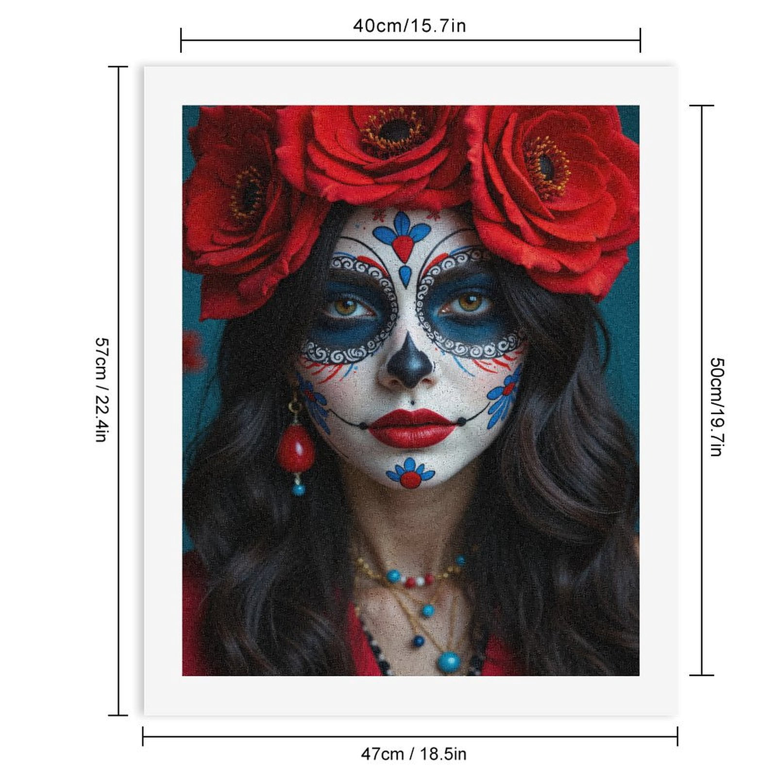Paint By Numbers Kit for Adults Beginner - DIY Fiesta Floral Face Art Celebration Canvas Painting Kits for Adults, Frameless Paint By Number for Adults for Home Wall Decor 16x20 Inch