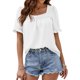 thumbnail image 2 of Camiseta Dulce Blusa de mujer para mujer, camiseta suelta de moda sencilla para uso diario (blanco XXL) Cgtredaw Para estrenar, 2 of 6